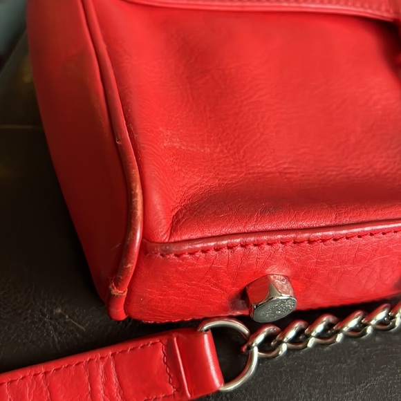 Rebecca Minkoff red Mac handbag with silver chain - Picture 9 of 9